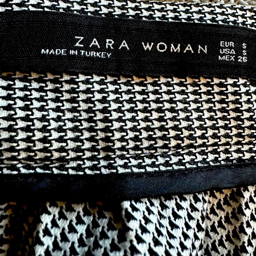 Zara pleated checked skirt